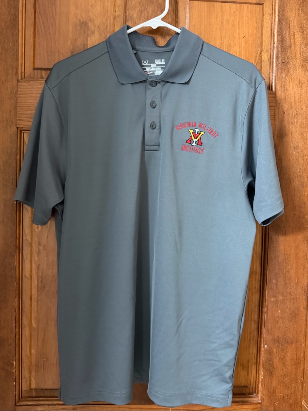 Under Armour Steel Gray Short-Sleeve Polo with VMI Embroidered Logo